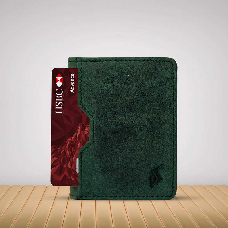 Elevate Your Style with Our Green Hunter Leather Card Holder Wallet
