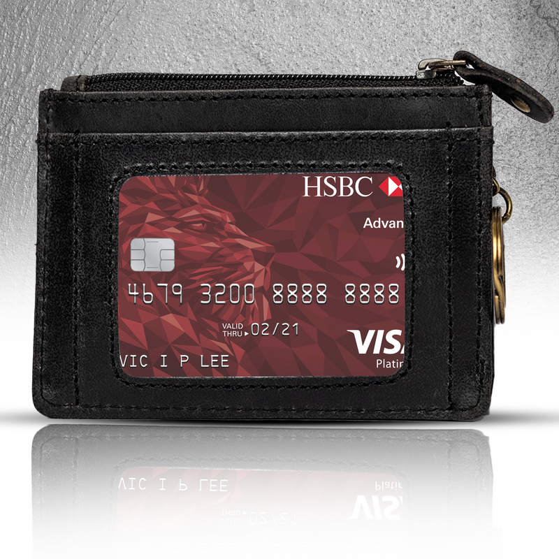 Versatile Card Holder Wallet - Modern Elegance with Key Holder & Zip Closure