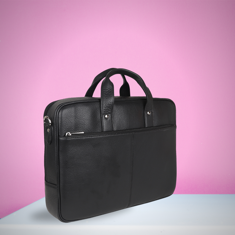 Premium Black Leather Bag: Timeless Elegance with Stylish Functionality